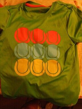 BDG Green Short-Sleeve Tee with Red, Blue, and Yellow Circle Graphic